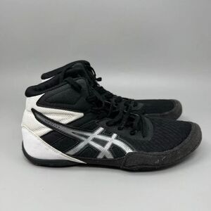 ASICS MATFLEX 6 Youth Size 6 Wrestling Shoes 1084A007 Black/White/Silver Unisex